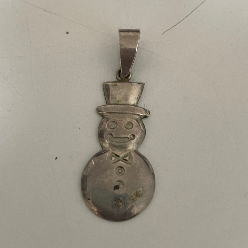 925 Silver Snowman Pendant Necklace